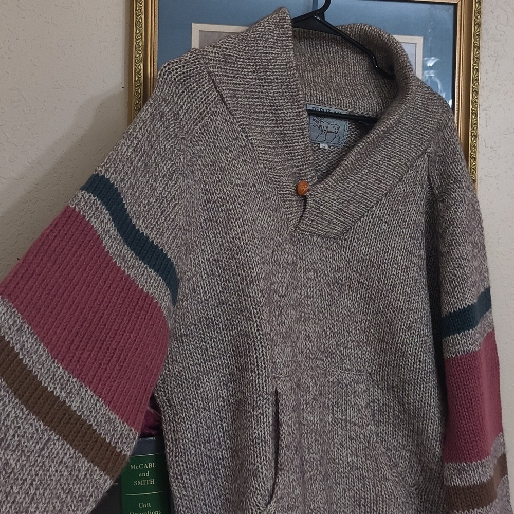 Vintage Depoe Bay Wool blend fisherman shawl neck sweater Coastal Grandma Y2k - Picture 2 of 7